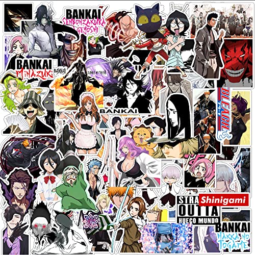 Thepaper9store Paper9store Pack of 75+ Bleach Stickers for Laptop, Phone Case, Guitar, Bike, Pc, Scrapbook etc. Waterproof Glossy Laminated Residue Free Anime Stickers - Image 1