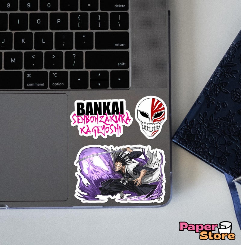 Thepaper9store Paper9store Pack of 75+ Bleach Stickers for Laptop, Phone Case, Guitar, Bike, Pc, Scrapbook etc. Waterproof Glossy Laminated Residue Free Anime Stickers - Image 5