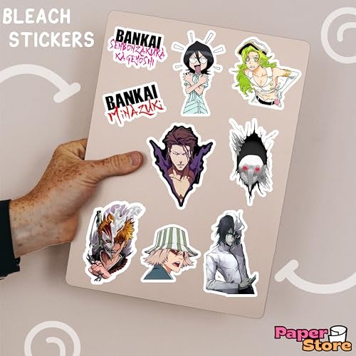 Thepaper9store Paper9store Pack of 75+ Bleach Stickers for Laptop, Phone Case, Guitar, Bike, Pc, Scrapbook etc. Waterproof Glossy Laminated Residue Free Anime Stickers - Image 2