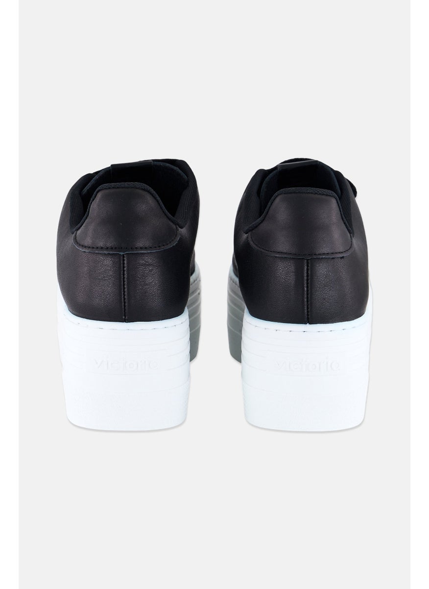 Victoria Women Velcro Platform Casual Shoes, Black  - Image 3