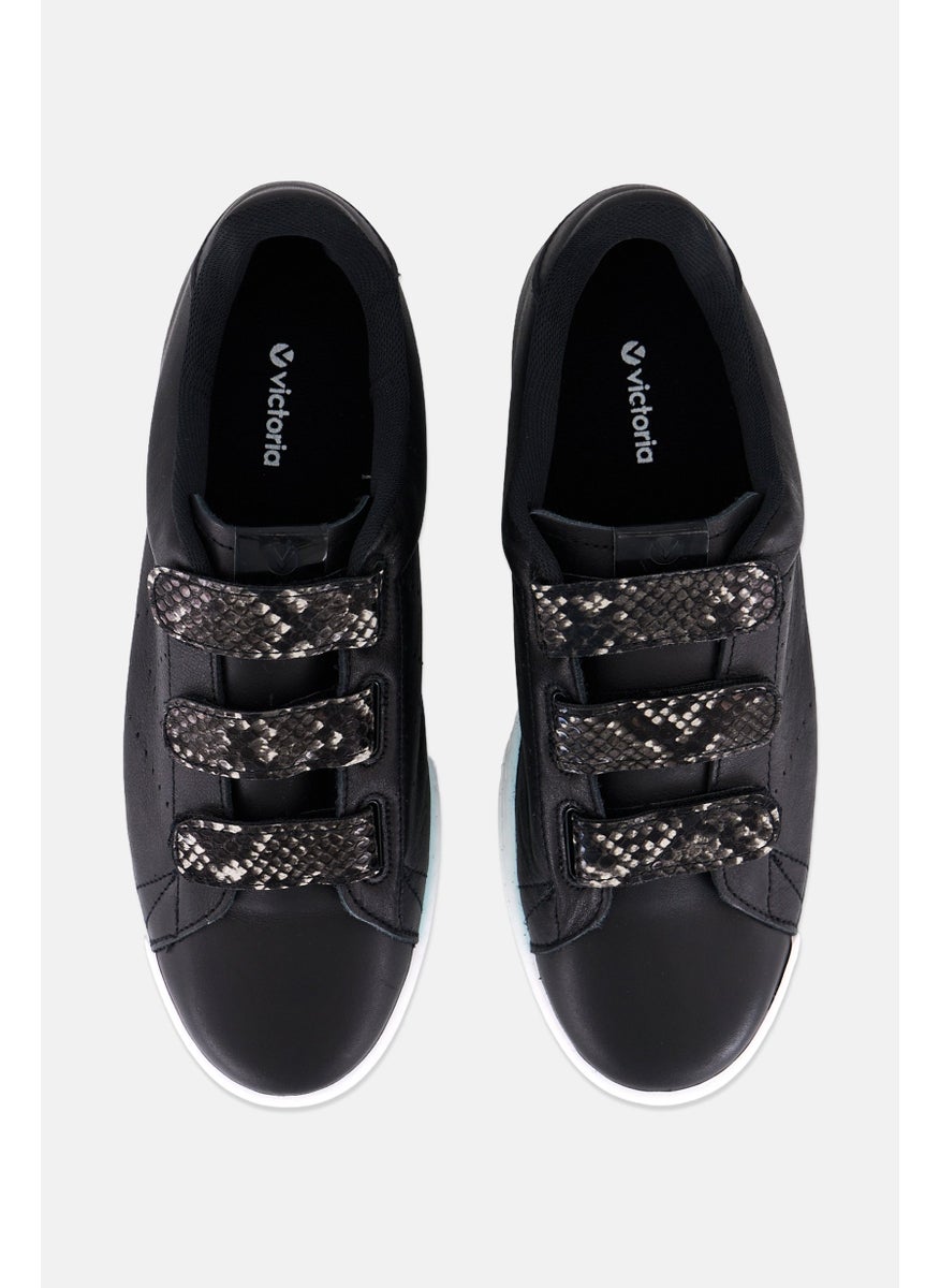 Victoria Women Velcro Platform Casual Shoes, Black  - Image 2