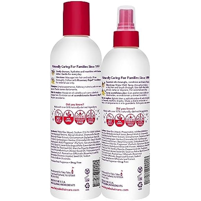 Fairy Tales ROSEMARY REPEL DAILY KID SHAMPOO (12 FL OZ) & CONDITIONING SPRAY (8 FL OZ) DUO FOR LICE PREVENTION - Image 2