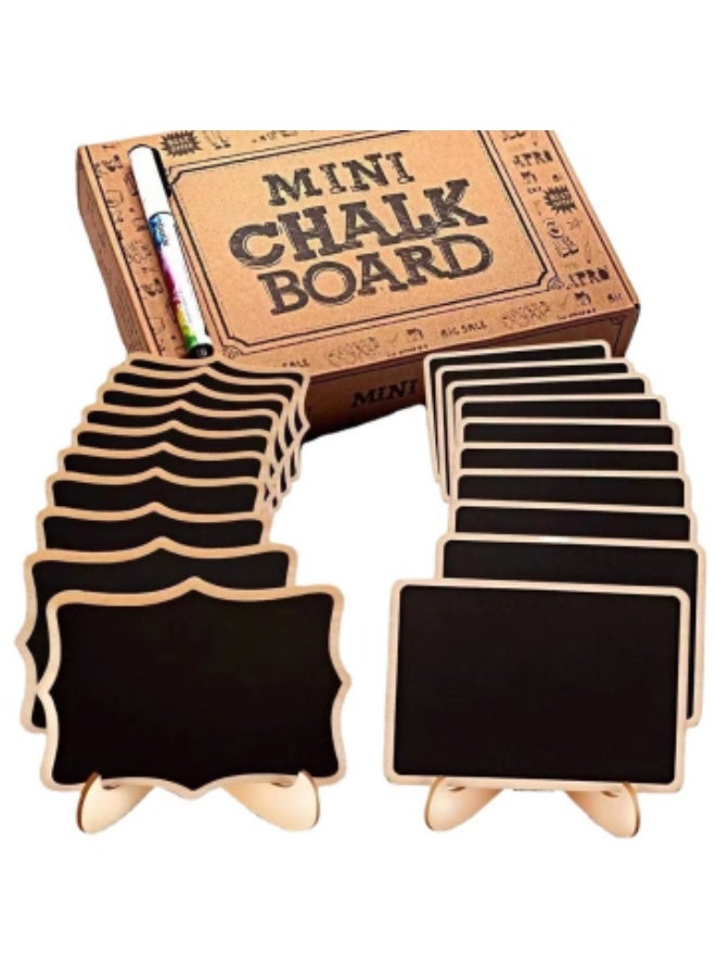 Mini Chalkboard Signs, 20 Pack Framed Small Chalk Board Food Labels with Easel Stand for Party Buffet or Wedding Celebration, Wooden Blackboard as Place Cards for Table Setting or Numbers - Image 5