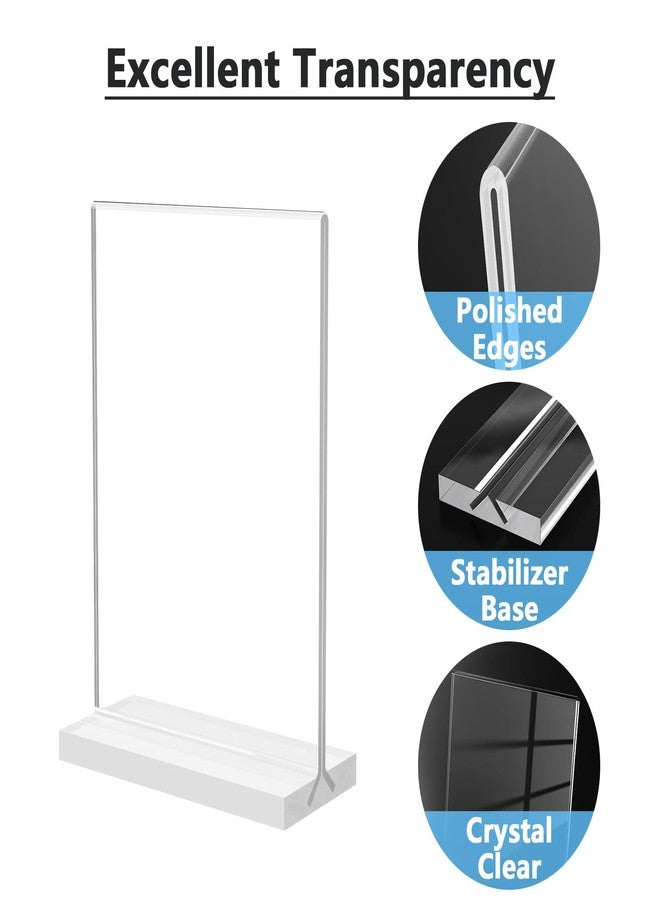 MaxGear 5x7 Acrylic Sign Holder 12 Pack, Double Sided Display Stand, Clear Paper Holder Picture Frame, Plastic Menu Stand Photo Frame for Stores, Restaurants, Hotels, Office - Image 3