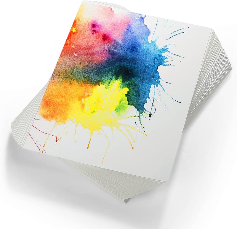 TecUnite 60 Sheets Watercolor Paper Pad Bulk Art White Cold Press Painting Paper for Watercolorist Drawing Artist (5.5 x 8.5 Inch,Cold Press) - Image 1