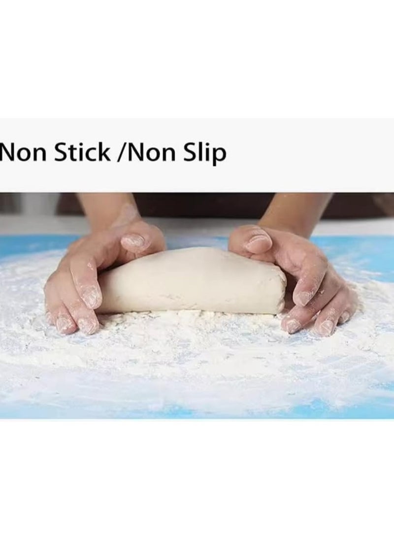 Generic Large Non-Stick Reusable Silicone Dough Mat contain a scale 43 x 35 cm and total dimensions 50 × 40 cm - Non-Slip Silicone Mat for Rolling Pizza, Pastries, and Fondant with Printed Measurements - Multi-Colored (Comes in Random Color) - Heat-Resistant Baking and Cooking Silicone Mat for Pastries, Pizza, and Baking - Thick Silicone Pastry Mat with Accurate Measurements for Dough Rolling and Surface Protection - Food-Grade Safe, Heat-Resistant Non-Stick Silicone Mat for Fondant, Bread, Pies, and Baking - Ideal for Kitchen Use as Oven Liner or Dough-Rolling Surface  - Image 3