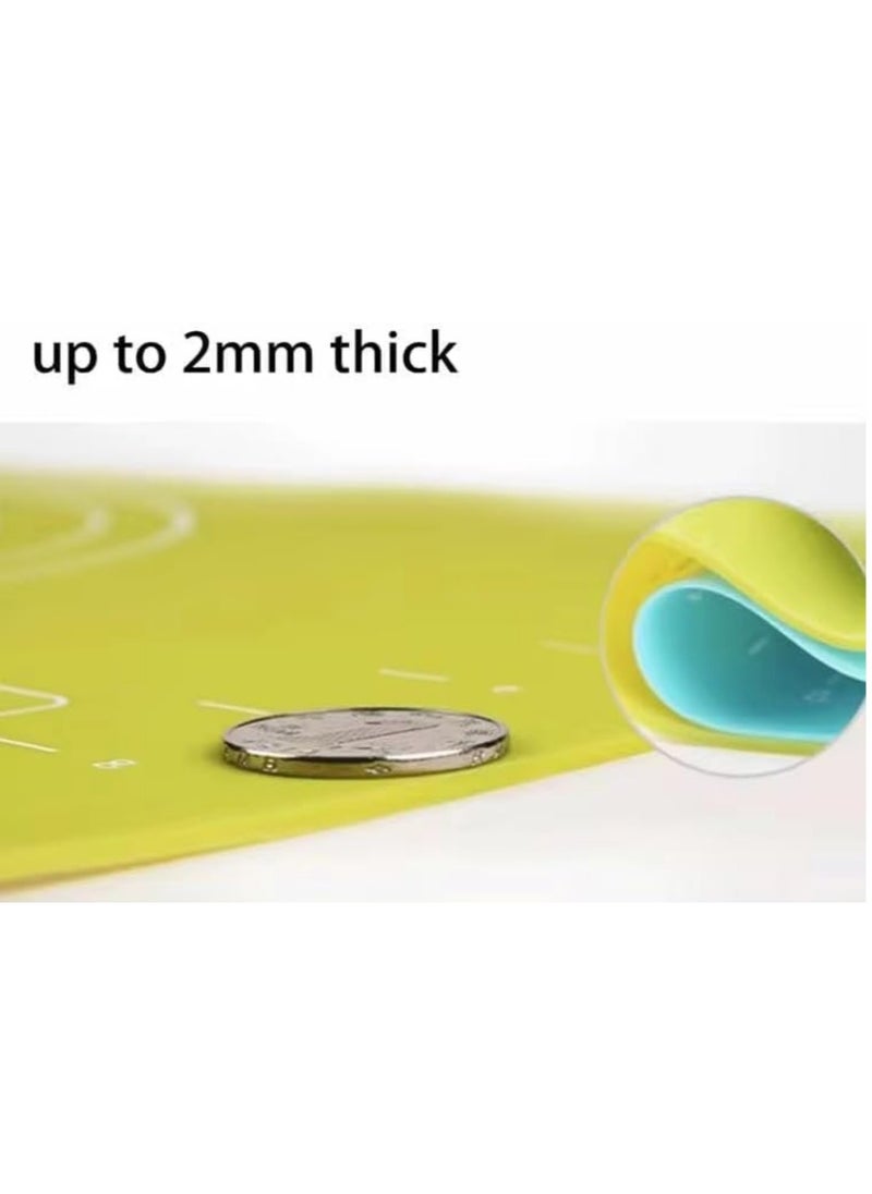 Generic Large Non-Stick Reusable Silicone Dough Mat contain a scale 43 x 35 cm and total dimensions 50 × 40 cm - Non-Slip Silicone Mat for Rolling Pizza, Pastries, and Fondant with Printed Measurements - Multi-Colored (Comes in Random Color) - Heat-Resistant Baking and Cooking Silicone Mat for Pastries, Pizza, and Baking - Thick Silicone Pastry Mat with Accurate Measurements for Dough Rolling and Surface Protection - Food-Grade Safe, Heat-Resistant Non-Stick Silicone Mat for Fondant, Bread, Pies, and Baking - Ideal for Kitchen Use as Oven Liner or Dough-Rolling Surface  - Image 4