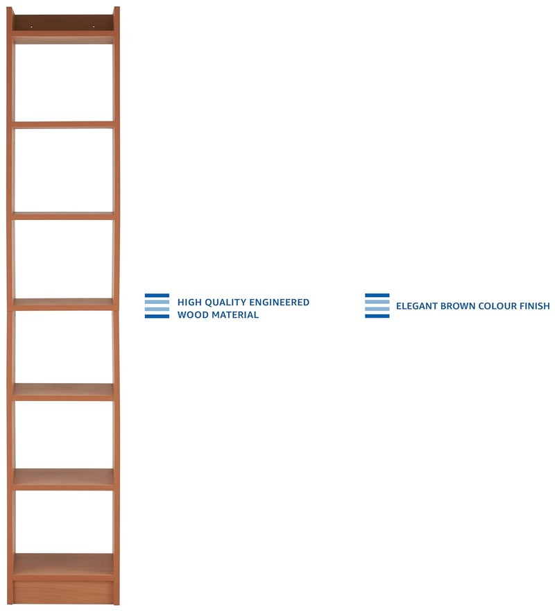 Brand - Solimo Solimo 6 Layer Engineered Wood Bookshelf Multipurpose Home Decor Storage Rack Showcase Organizer for Living Room Kitchen Bedroom Office Brown - Image 3