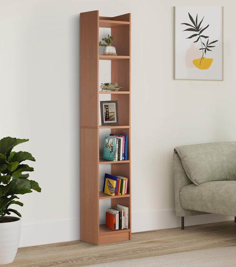 Brand - Solimo Solimo 6 Layer Engineered Wood Bookshelf Multipurpose Home Decor Storage Rack Showcase Organizer for Living Room Kitchen Bedroom Office Brown - Image 1