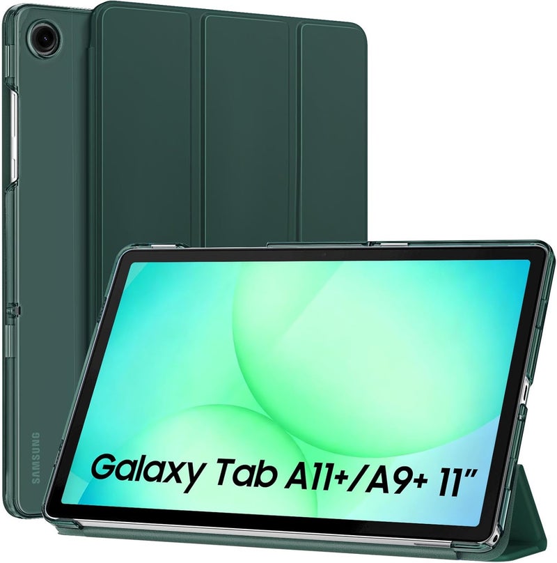 MoKo Low dust buildup MoKo Case for Galaxy Tab A11+ Plus/A9+ 11-Inch 2025/2023, Slim Stand Protective Smart Cover with Hard PC Translucent Back Shell for Galaxy Tab A11+/A9 Plus Tablet, Midnight Green Longevity upgraded craftsmanship - Image 1