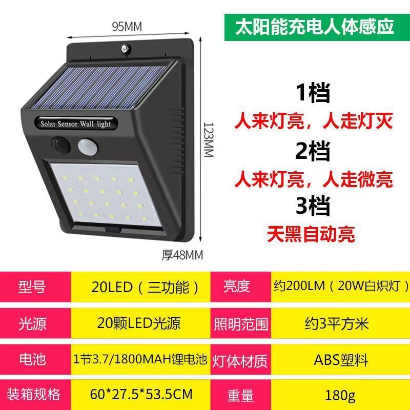 Solar Lights: 20LED - Motion Sensor Outdoor Solar Lights for Garden Outdoor Use - Image 1