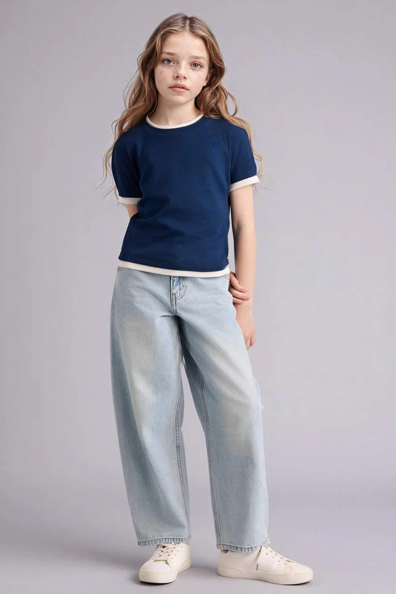 ديفاكتو Girl Slim Fit Ribbed T-Shirt