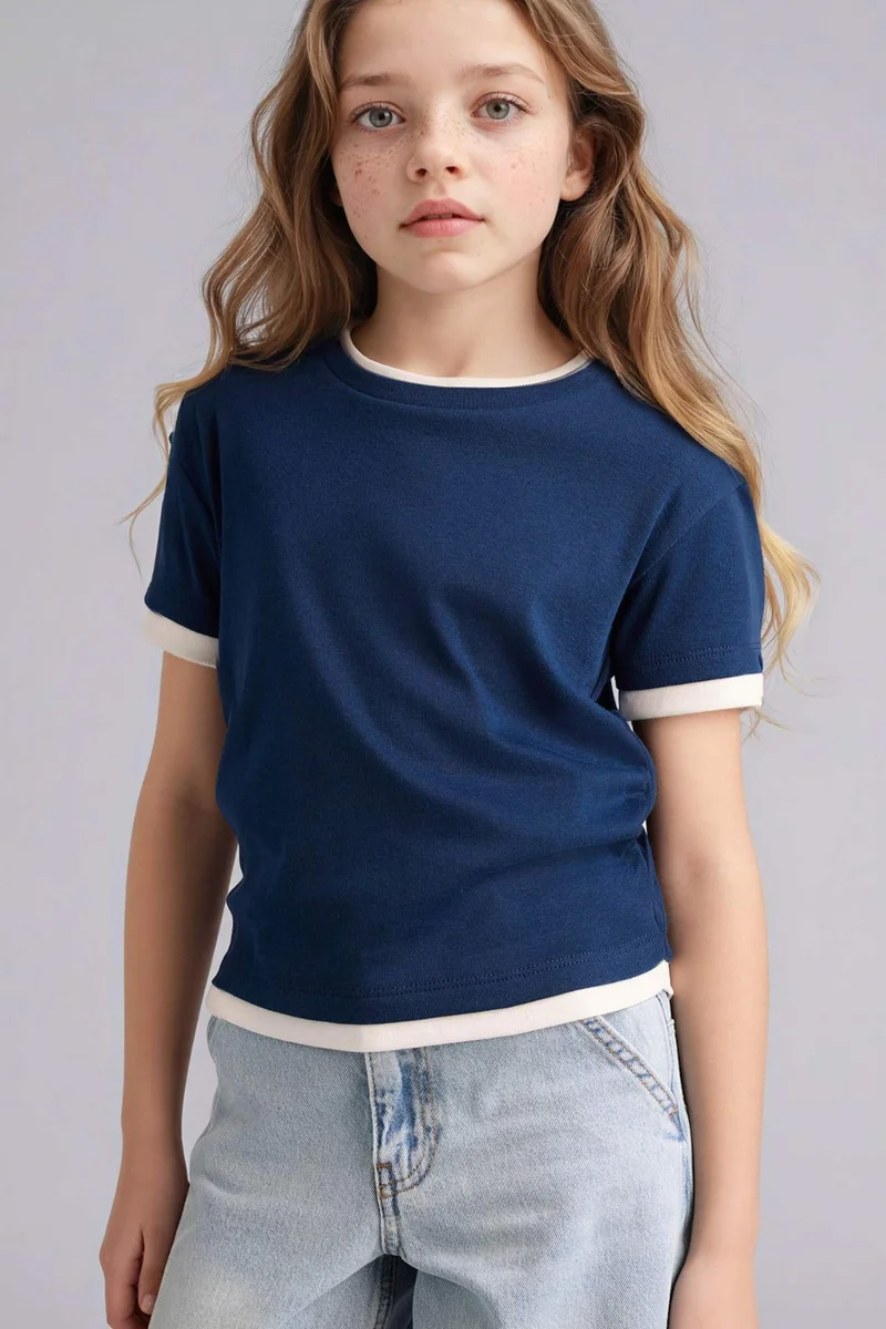 ديفاكتو Girl Slim Fit Ribbed T-Shirt