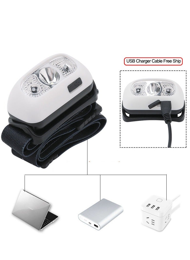 Mini LED Headlamp Headlight With USB charging Rechargeable Camping Flashlight Head Light Torch Lamp - Image 5