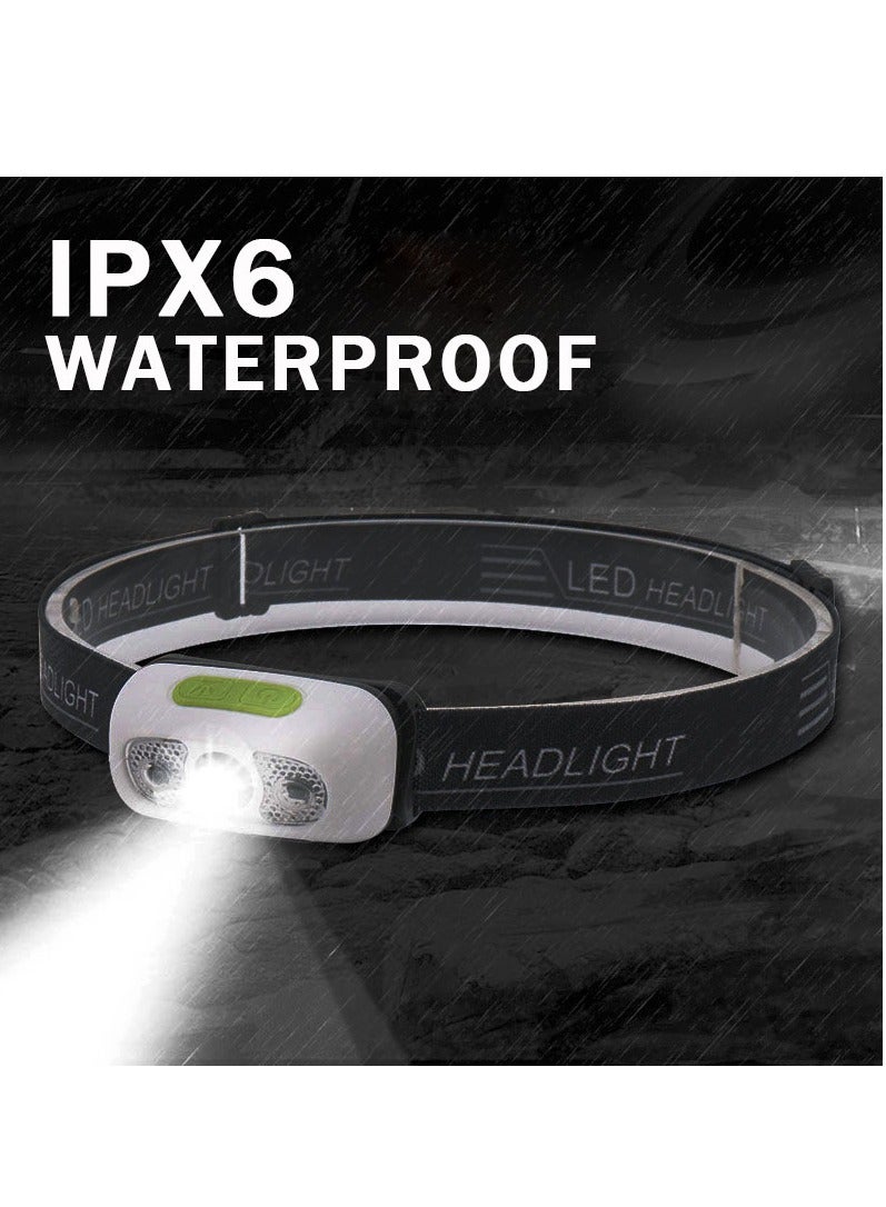 Mini LED Headlamp Headlight With USB charging Rechargeable Camping Flashlight Head Light Torch Lamp - Image 2