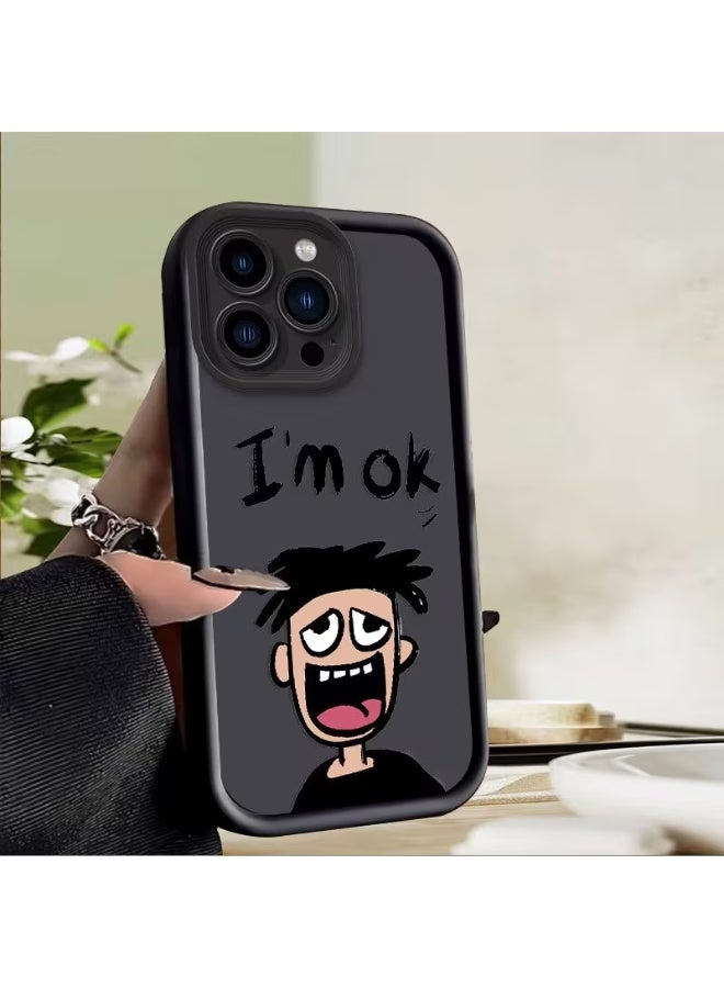 Temu Durable silicone phone case with a cute cartoon design, stain-resistant, fingerprint-proof, and shockproof, compatible with iPhone 15 Pro. - Image 1