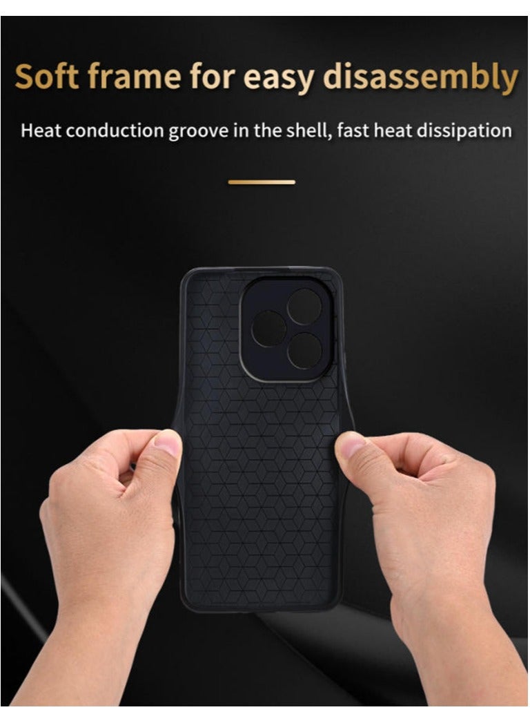 ICARLUS For Honor 400 Lite 5G Anti-scratch Phone Case Imprinted Leather Coated TPU Cover - Brown - Image 5