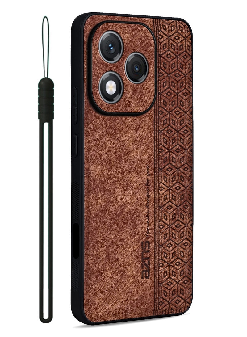 ICARLUS For Honor 400 Lite 5G Anti-scratch Phone Case Imprinted Leather Coated TPU Cover - Brown - Image 1