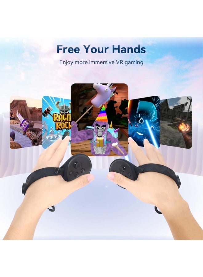 AMVR Extended Silicone Controller Grip Cover for Meta Quest 3 & Quest 3S, Battery Opening Design, Adjustable Knuckle Strap, Anti-Slip VR Controller Accessories - Image 5