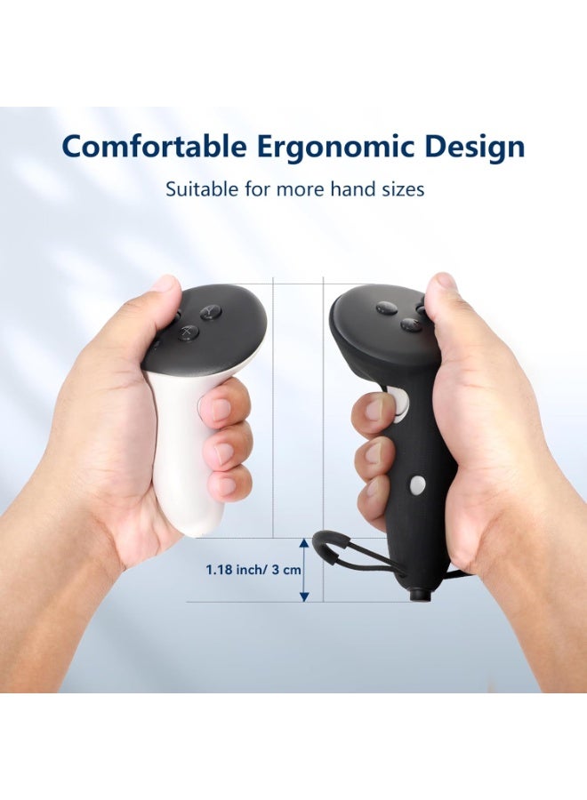 AMVR Extended Silicone Controller Grip Cover for Meta Quest 3 & Quest 3S, Battery Opening Design, Adjustable Knuckle Strap, Anti-Slip VR Controller Accessories - Image 3