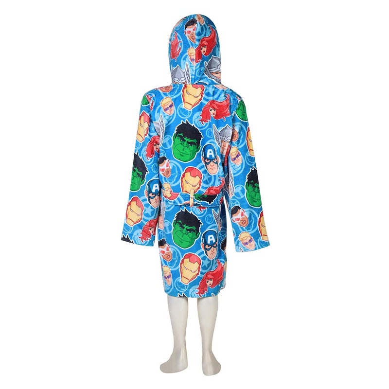 Spaces 100% COTTON Bath Robe EASY CARE FRESH LOOK SMART COLOUR MARVEL(Avengers 6-8 years)-BLUE - Image 3