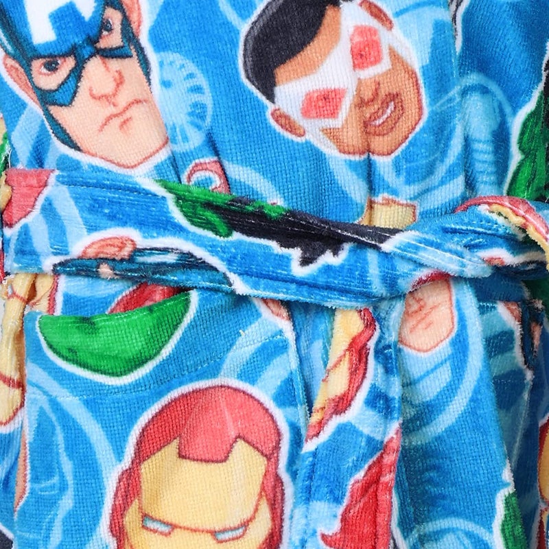Spaces 100% COTTON Bath Robe EASY CARE FRESH LOOK SMART COLOUR MARVEL(Avengers 6-8 years)-BLUE - Image 5