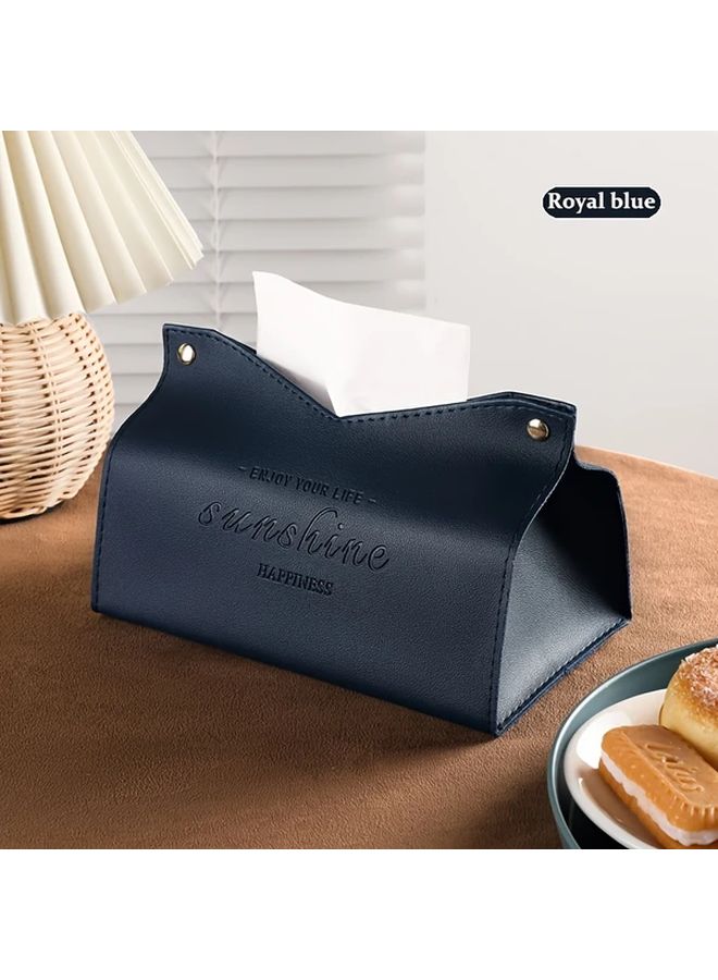 Royal Blue Modern Tissue Box Holder Dispenser For Living Room Kitchen Office - Image 1