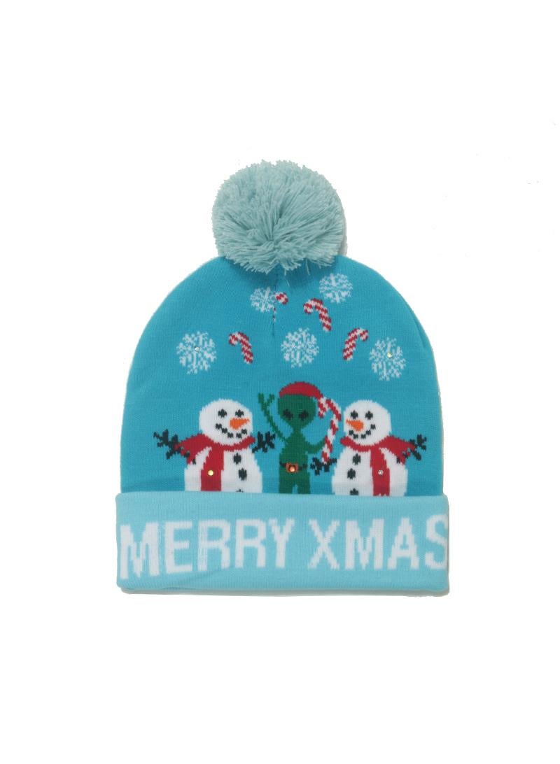 1-Pieces Snowflake Knitted Beanie Winter Outdoor Warm Decorative Hat Style N 56-60cm - Image 1