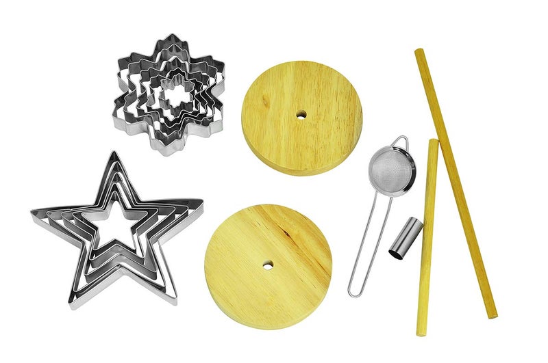 NEWLINE NY NewlineNY 16 Pcs Star Shaped Cookie Molds Cutters to Create Christmas Tree-Like Cookie Display with Recipe - Image 3