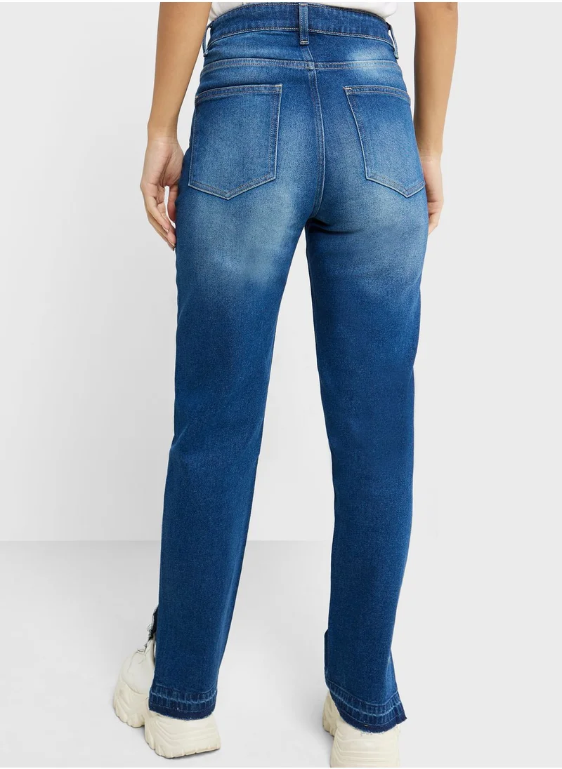 Ginger Mid Waist Straight Fit Jeans