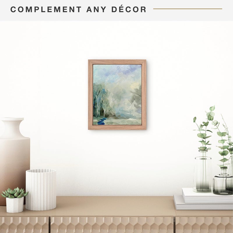 MCS Floating Frame with Canvas Included  Art Frames for Canvas Paintings with Adhesive Fasteners and Hanging Hardware  Walnut Woodgrain  8 x 10 Inch - Image 2