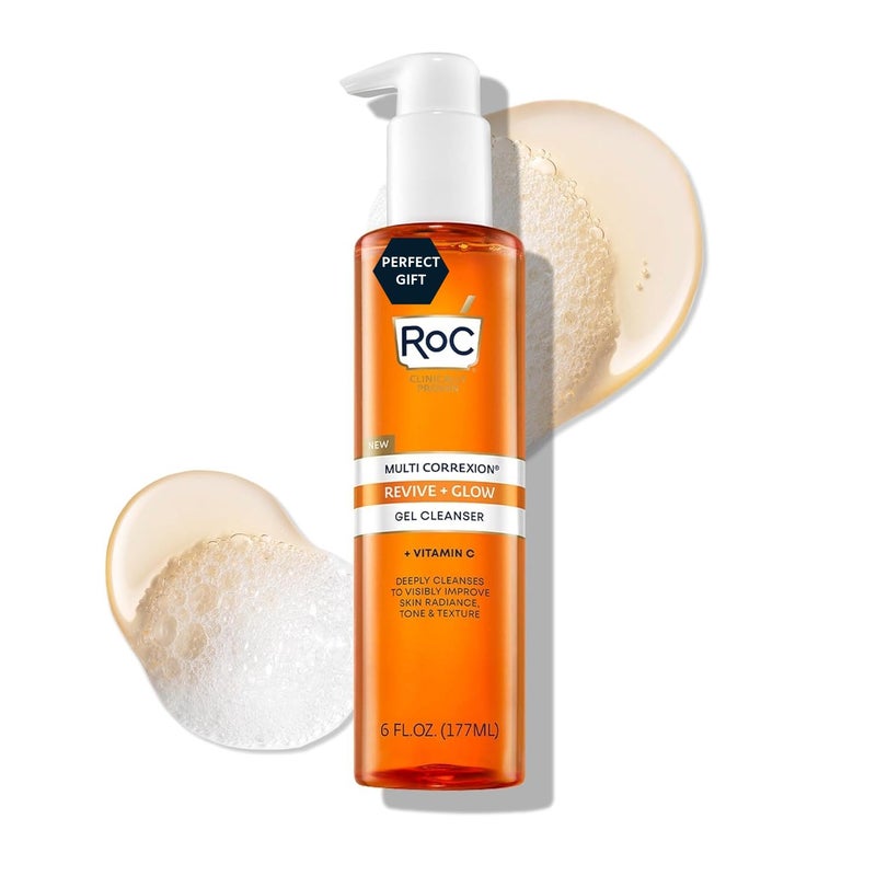 RoC Multi Correxion Revive + Glow Gel Vitamin C Cleanser, Face Wash, Facial Cleanser with Glycolic Acid, Paraben-Free, Sulfate-Free Skin Care - 6 Ounces - Image 1