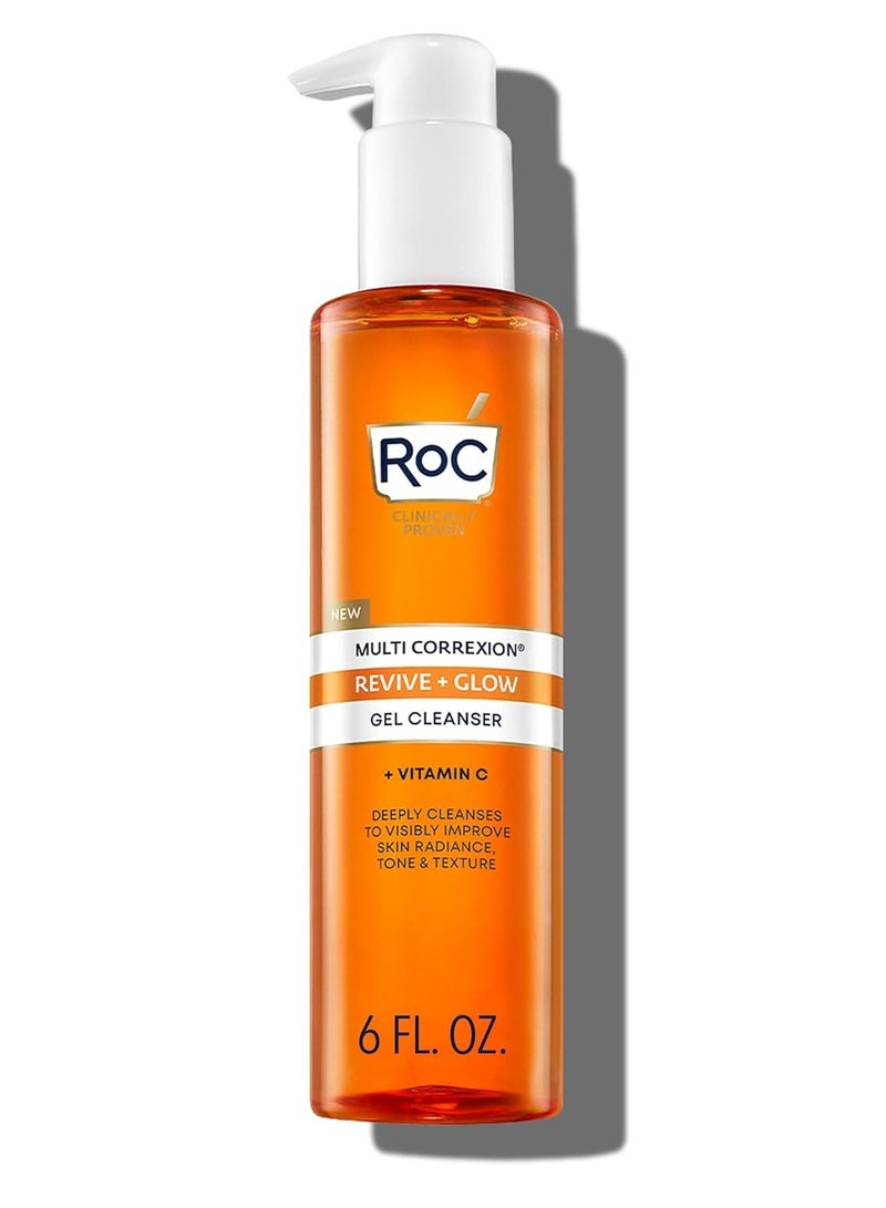 RoC RoC Multi Correxion Revive + Glow Gel Facial Cleanser With Vitamin C, & Glycolic Acid, Paraben-Free, Sulfate-Free Skin Care, Stocking Stuffers for Men & Women, 6 Ounces  - Image 1