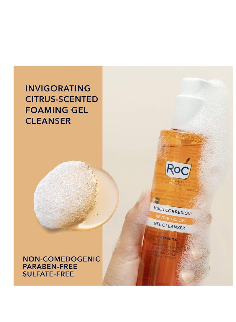 RoC RoC Multi Correxion Revive + Glow Gel Facial Cleanser With Vitamin C, & Glycolic Acid, Paraben-Free, Sulfate-Free Skin Care, Stocking Stuffers for Men & Women, 6 Ounces  - Image 3