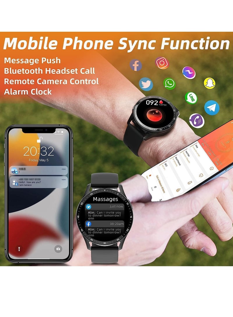 Smart Watch with Earbuds, 2 in-1 Smart Watch for iPhone Compatible, Blood Pressure Watch Pro for Men, IP X7 Waterproof Fitness Tracker MP3, Voice Recorder, Heart Rate Sleep Monitor, Long Time Standby - Image 4