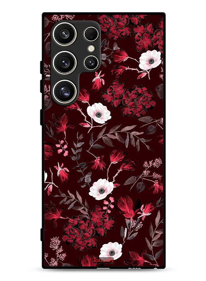 Tolwak Samsung Galaxy S24 Ultra 5G Protective Case Cover Small Flowers And Tropical Leaves - Image 1