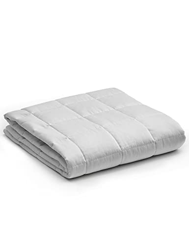 YnM Weighted Blanket  Heavy 100 OekoTex Certified Cotton Material with Premium Glass Beads Light Grey 60x80 22lbs Suit for One Person210lb Use on QueenKing Bed
