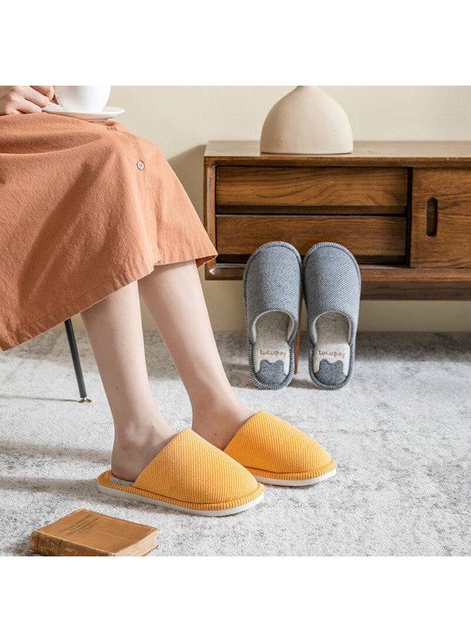 Tzldn Style Home Cotton Slippers Women Spring Autumn Indoor Anti-slip Soft Bottom Couple Winter Slippers Men Pink 38-39 - Image 4