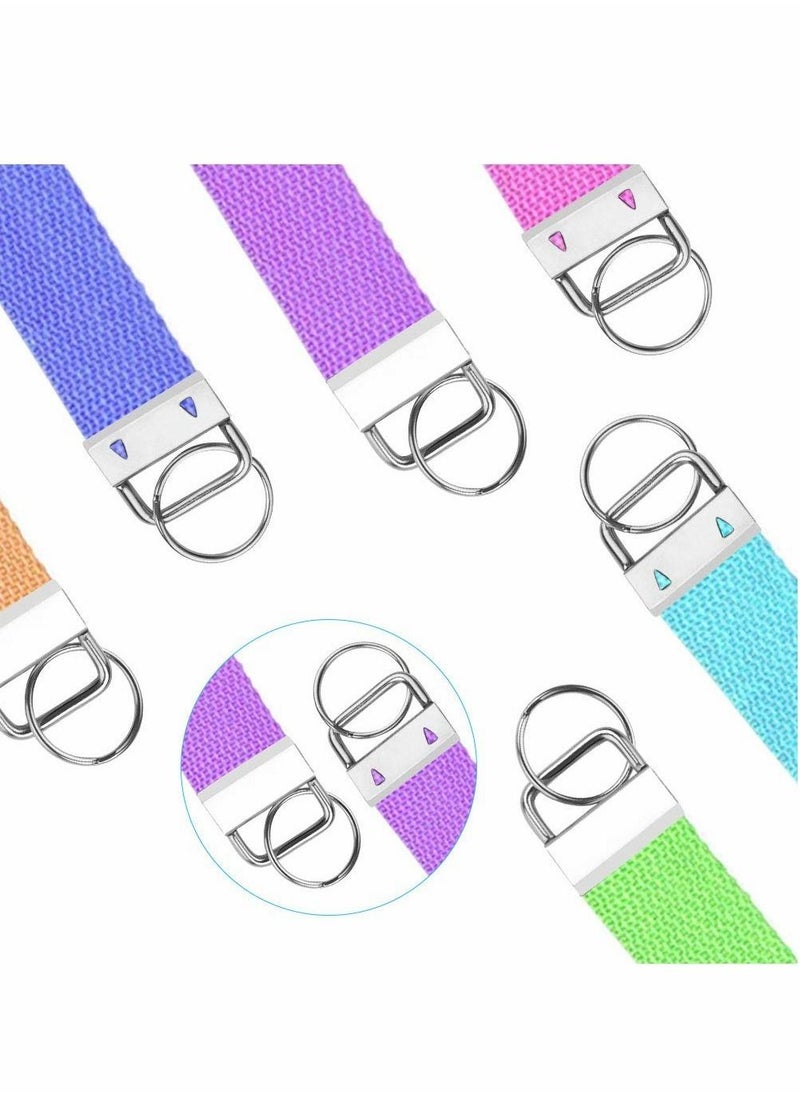 Excefore - Key Fob Hardware, 50 PCS Keychain Bracelet Hardware with Key Rings, Metal Tail Clip Wristlet Sets, Perfect for Bag Wristlets with Fabric/Ribbon/Webbing/Embossed and Other Hand Craft - 25mm - Image 1