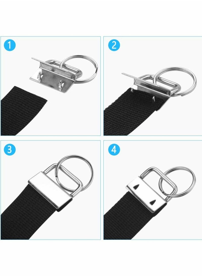 Excefore - Key Fob Hardware, 50 PCS Keychain Bracelet Hardware with Key Rings, Metal Tail Clip Wristlet Sets, Perfect for Bag Wristlets with Fabric/Ribbon/Webbing/Embossed and Other Hand Craft - 25mm - Image 1