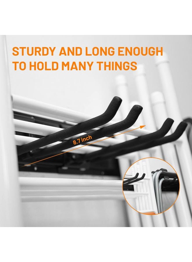 Wallmaster Garage Storage Organization Wall Mount, Garden Tool Rack Organizer Heavy Duty Folding Chair Hangers with 6 Adjustable Hooks 48inch Tracks Max Load 265lb - Image 3