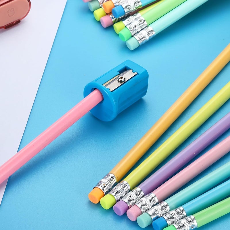 HZYH NimbusNote Round Pencils, 50 Pack HB Graphite Pencils with Eraser Wood Pencils Cute Pencil for Classroom Teacher Office Supplies,  Purple - Image 5