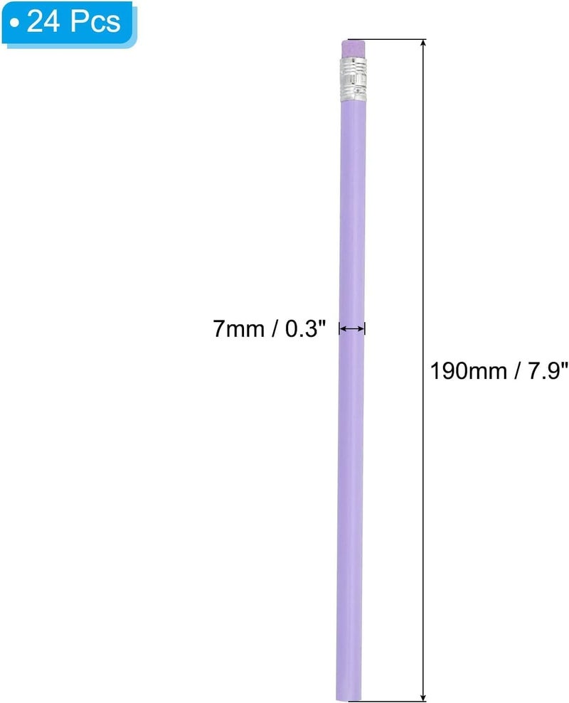 HZYH NimbusNote Round Pencils, 50 Pack HB Graphite Pencils with Eraser Wood Pencils Cute Pencil for Classroom Teacher Office Supplies,  Purple - Image 2