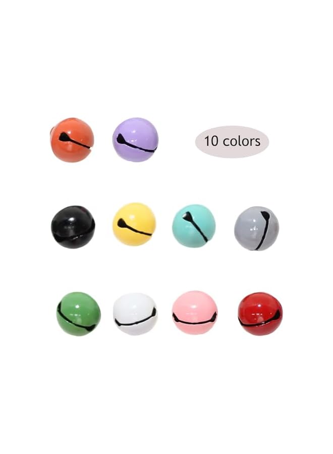 The Bros 100Pcs Jingle Bells, 14mm 10 Sweet Colors Small Bell Metal Craft Bells, Pet Decoration Bells DIY Bells for Wreath, Christmas, Holiday Home Party & Festival Decorations and Jewelry Making - Image 2