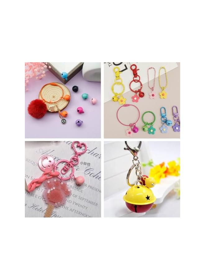 The Bros 100Pcs Jingle Bells, 14mm 10 Sweet Colors Small Bell Metal Craft Bells, Pet Decoration Bells DIY Bells for Wreath, Christmas, Holiday Home Party & Festival Decorations and Jewelry Making - Image 5