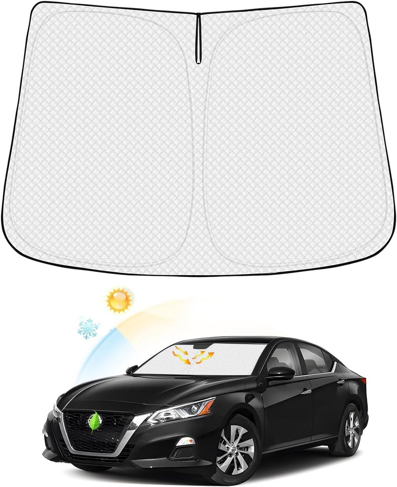 Canvcle Windshield Sun Shade for 2019-2025 2026 Nissan Altima Accessories Thicken 6-Layer Foldable Front Window Sunshade Cover Sun Visor Protector Block UV Rays Keep Vehicle Cool - Image 1