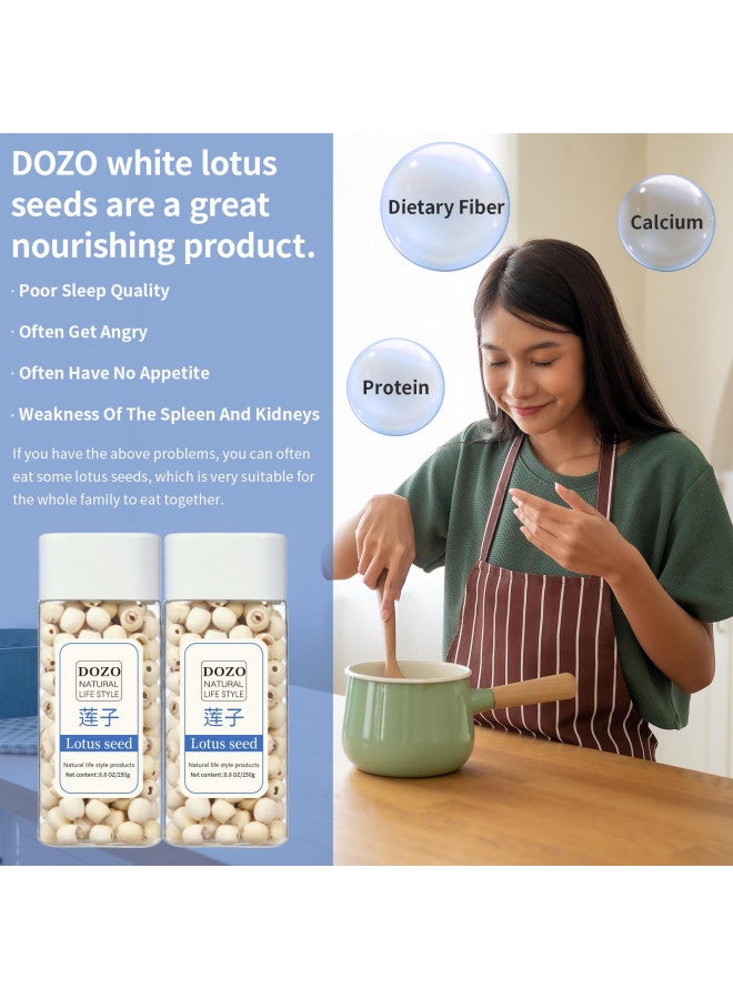 DOZO DOZO Natural Dried Lotus Seeds 17.6oz/500g Lotus Seed for Eating Core Removal Dermabrasion Premium Lotus Seed BakingTea  - Image 4