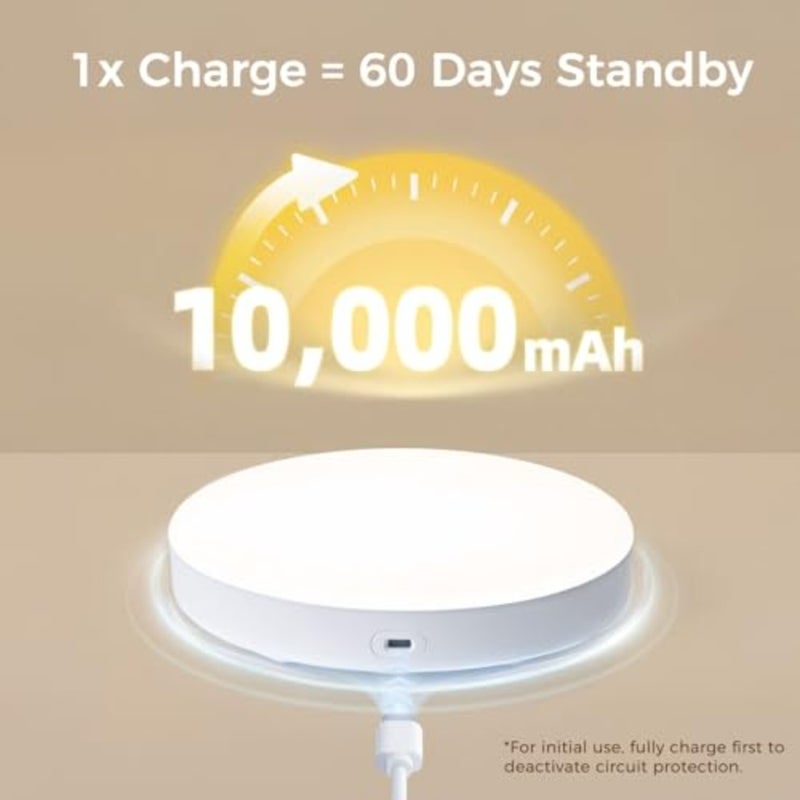 Closet/Toilet/Stairs/Shed/Hallway ceiling light: rechargeable motion sensor, wireless, 10000mAh battery, remote control, white plastic housing, energy-efficient LED - Image 2