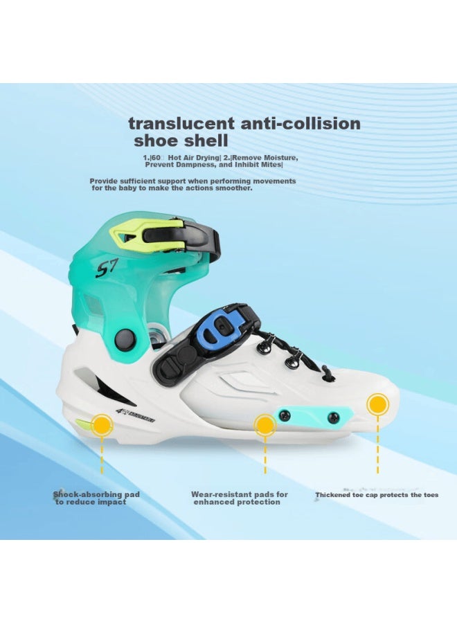 M-Cro Micro Maigu Kids Roller Skates Boys Girls Beginner Freestyle Inline Skates Hard Shell Adjustable S7 Blue Single Shoe Xs Size - Image 3