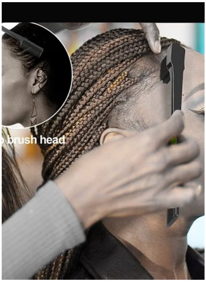 3-Piece Hair Styling Comb Set for Women, Including Teasing Hair Brush, Rat Tail Comb and Edge Brush, Ideal for Edge Control, Back Brushing, Combing, Smoothing and Slicking Hair, Perfect for Daily Hair Styling and Creating Neat, Defined and Sleek Hairstyles (Black) - Image 3